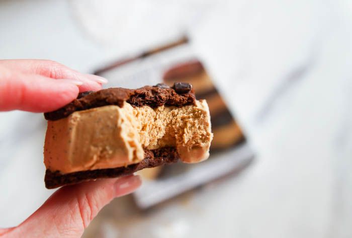 brownie crisp coffee ice cream sandwiches #traderjoes review