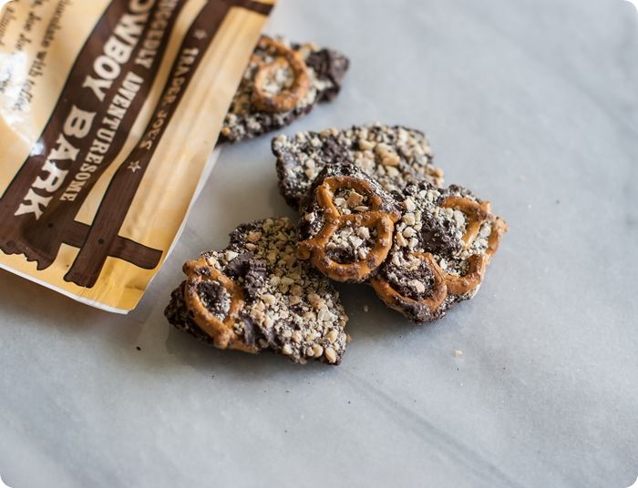 trader joe's cowboy bark review: chocolate, toffee, pretzels, peanuts...YUM! 