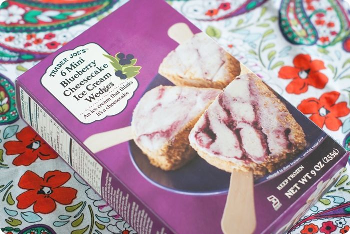 trader joe's mini blueberry cheesecake ice cream wedges review #traderjoes