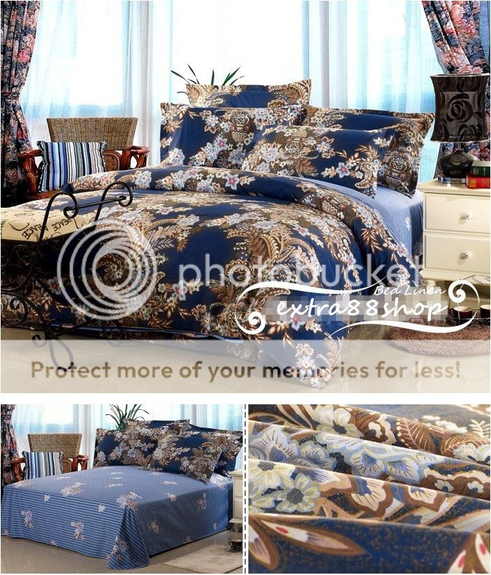New 4 Pcs Bedding Set King Quilt DOONA Duvet Cover 100 Cotton Stripes and Dots