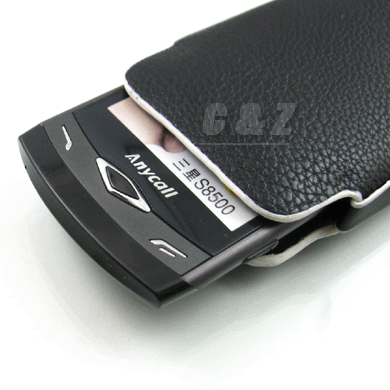 Leather Case Pouch + LCD Film For SAMSUNG S8500 WAVE w  