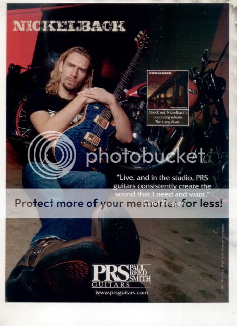 NICKELBACK CHAD KROEGER PRS PAUL REED SMITH GUITAR AD  