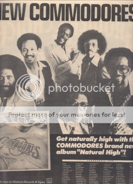 1978 THE COMMODORES POSTER TYPE TOUR AD  