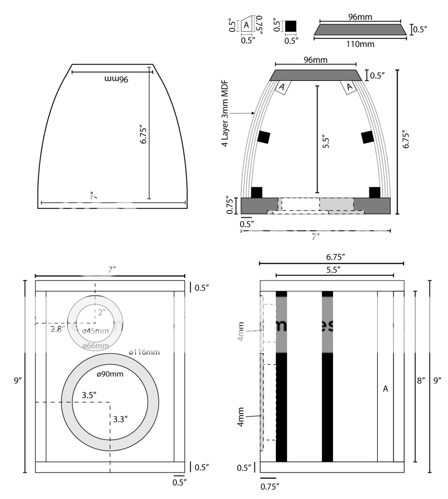 Scan Speak 12M/4631G00 speaker box design.