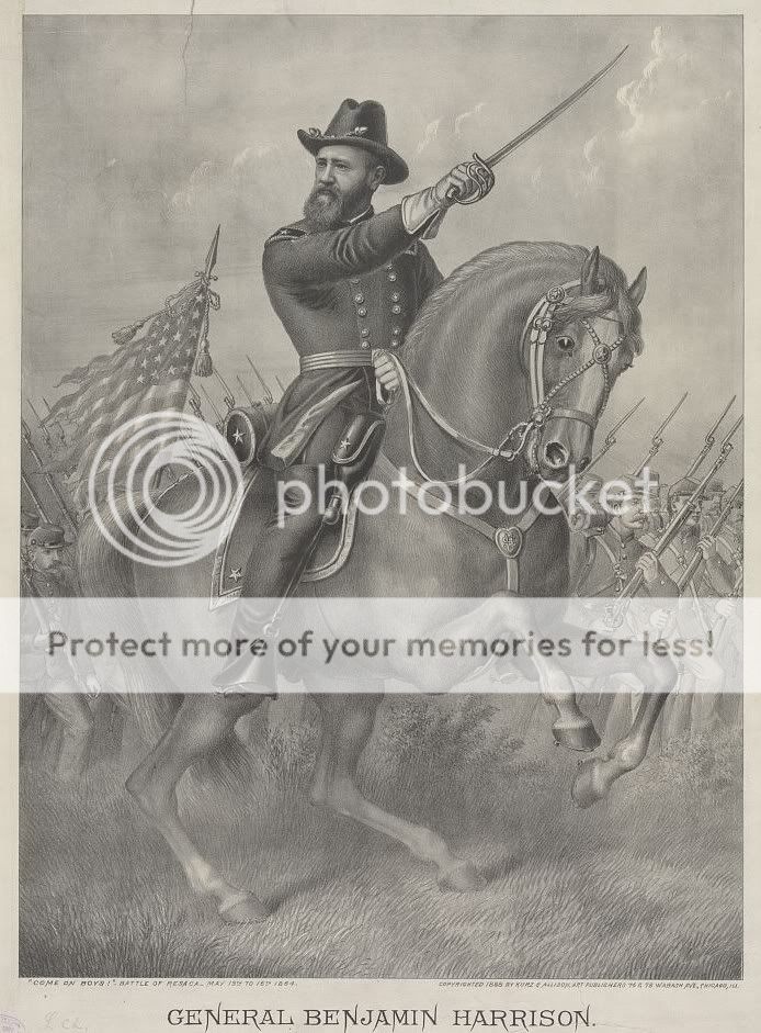 Civil War General Benjamin Harrison Horse Sword Union Soldier 13x19 