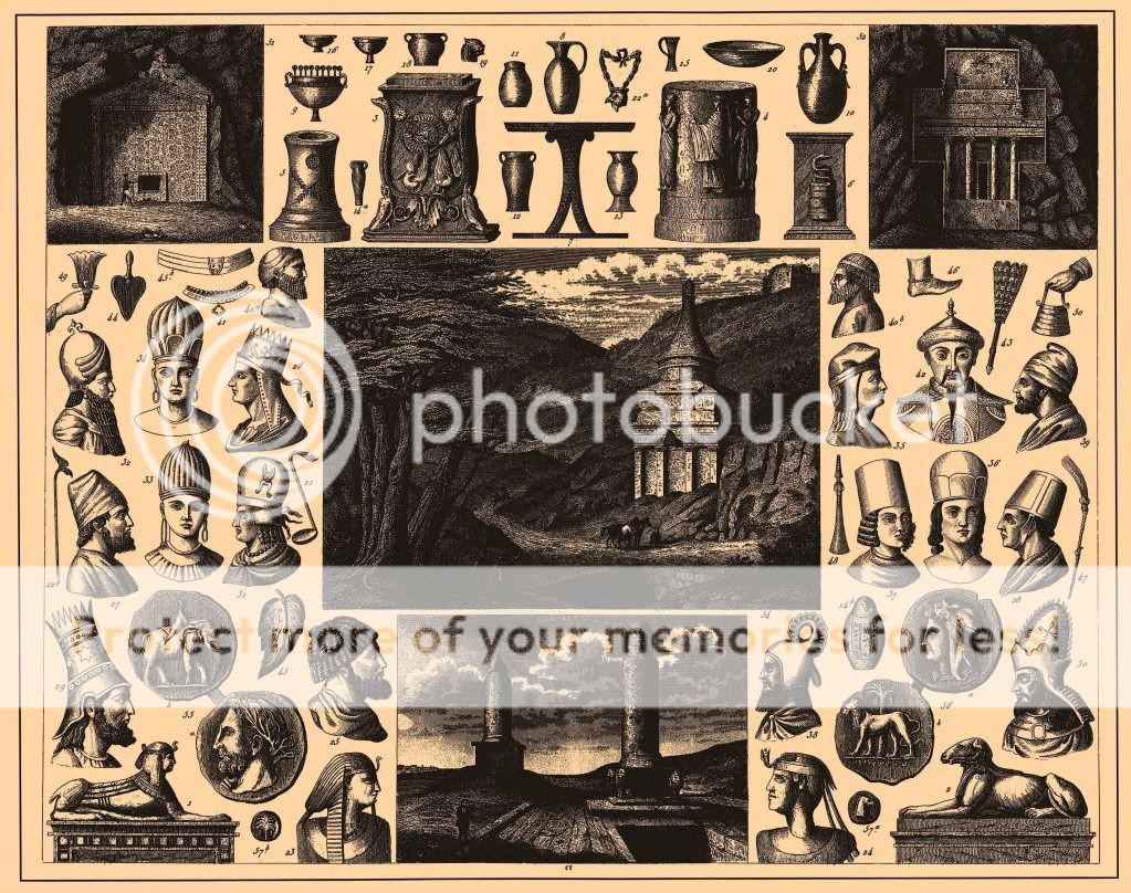 HERE IS A BEAUTIFUL REPRODUCTION PRINT OF OLD EGYPTIAN ARTIFACTS