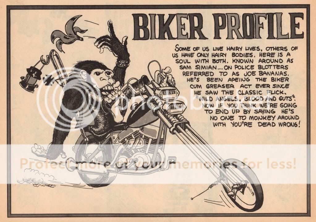 HERE IS A BEAUTIFUL REPRODUCTION PRINT OF VINTAGE 1970S BIKER PROFILE